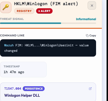 DetailPanel: syntax-highlighted command line + threat signal bar