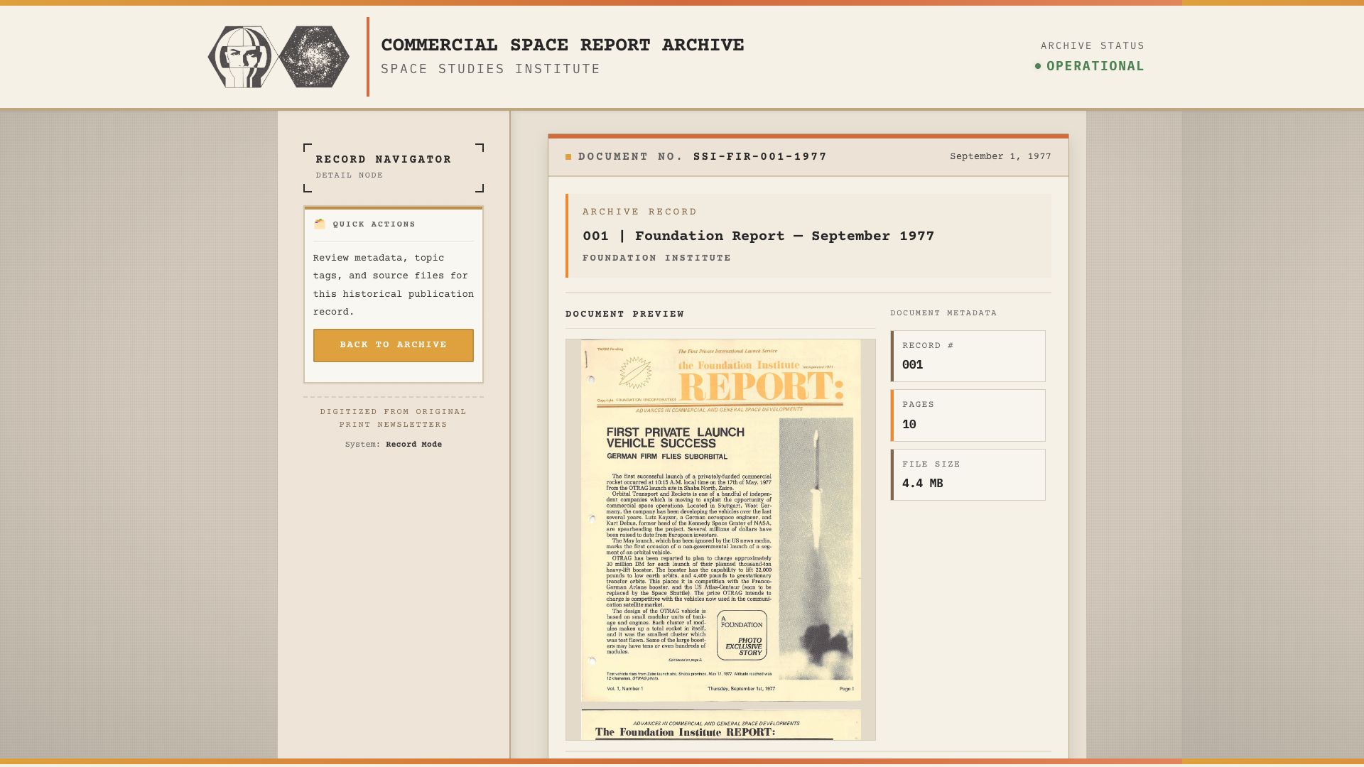 Commercial Space Archive PDF document view