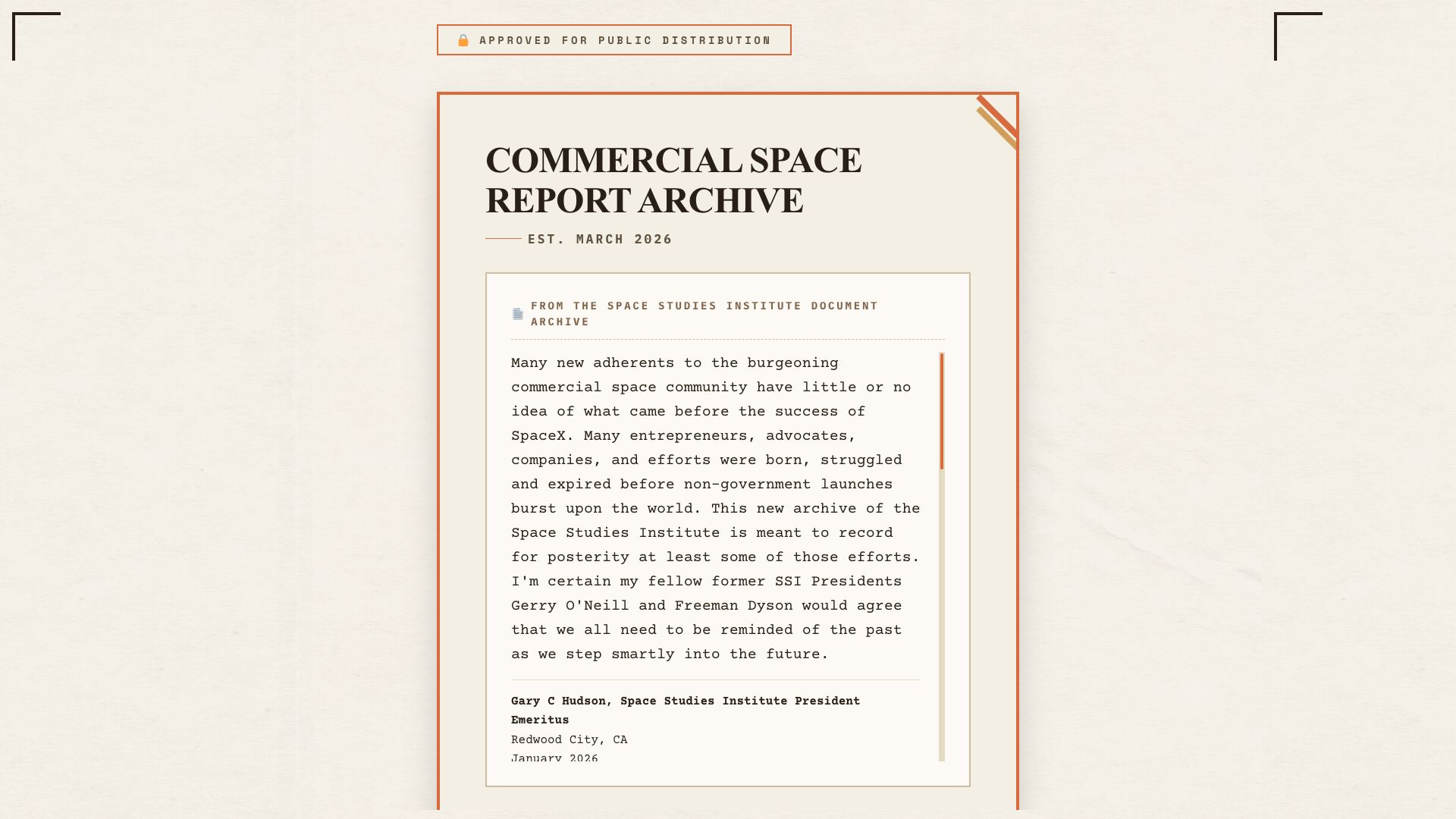 Commercial Space Archive project preview