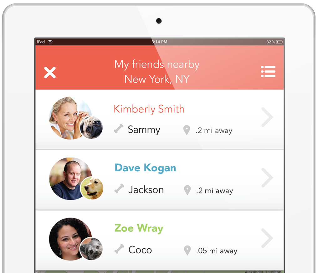 PetBuddy app — iPad view